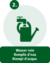 Schritt 2: Wasser rein